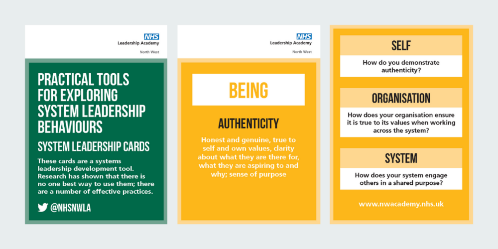 System leadership behaviour cards (NHS Leadership Academy) Leadership
