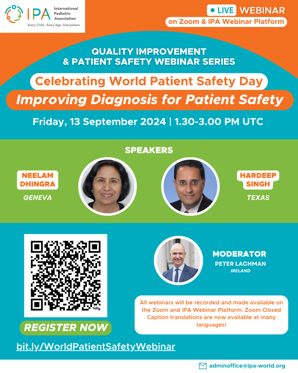 International Pediatric Association: Webinar on celebrating World Patient Safety Day