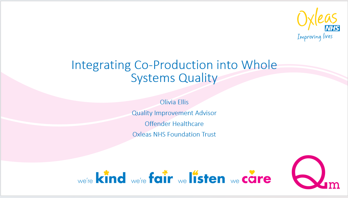 More information about "Oxleas NHS: Integrating co-production into whole systems quality"